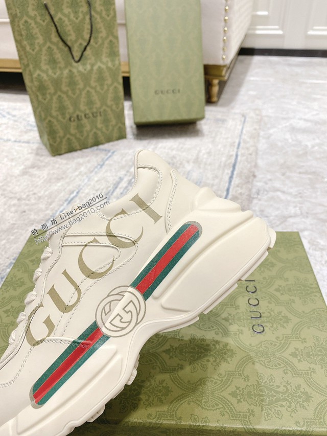 gucci古馳情侶款老爹鞋 市面最高端老爹鞋 gucci男女同款休閒運動鞋 dx3309